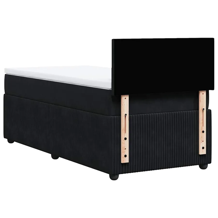 Sommier à lattes de lit et matelas Noir 80x200 cm Velours - 10