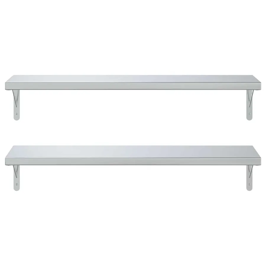 Étagères murales 2 pcs 100x30 cm argenté acier inoxydable - 5