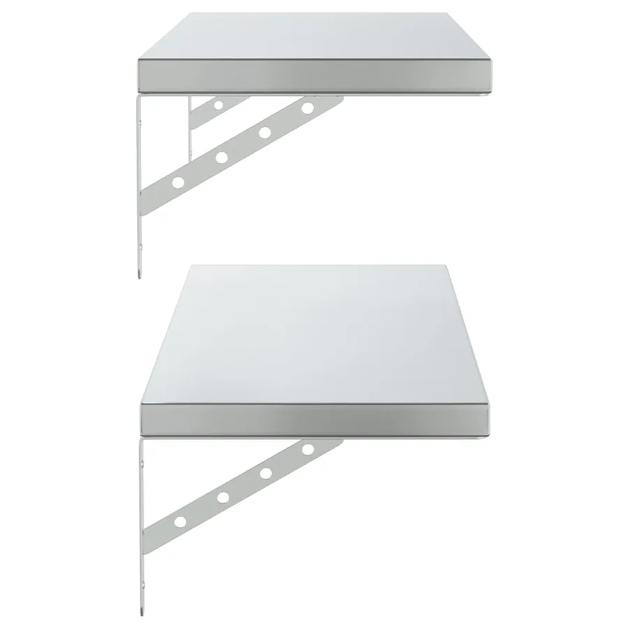 Étagères murales 2 pcs 100x30 cm argenté acier inoxydable - 6