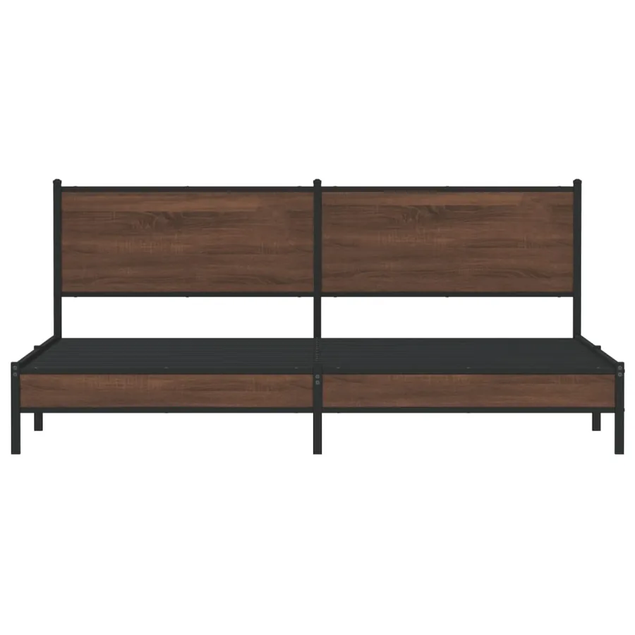 Cadre de lit en métal sans matelas chêne marron 200x200 cm - 5