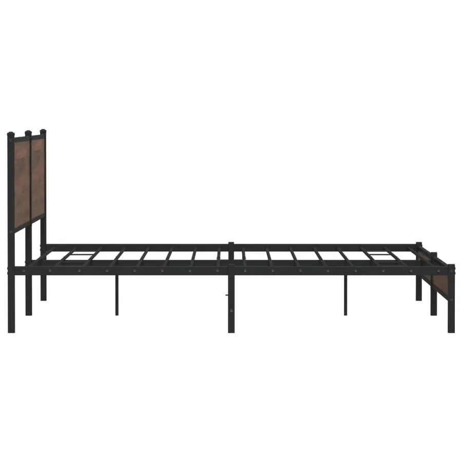 Cadre de lit en métal sans matelas chêne marron 200x200 cm - 6