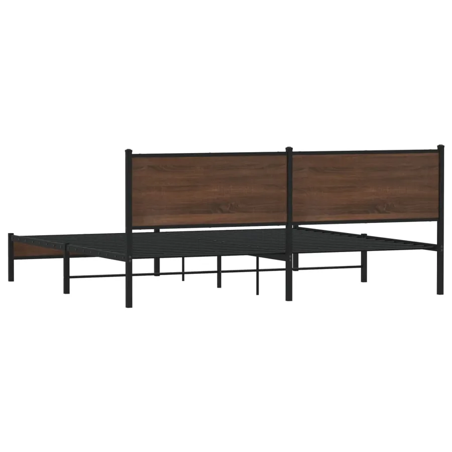 Cadre de lit en métal sans matelas chêne marron 200x200 cm - 7