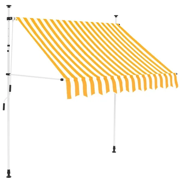 Auvent rétractable manuel 150 cm Rayures oranges et blanches