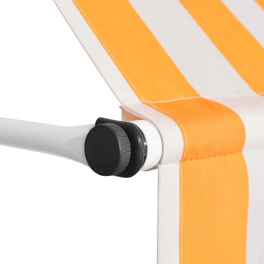 Manual retractable awning 150 cm Orange and white stripes - 3