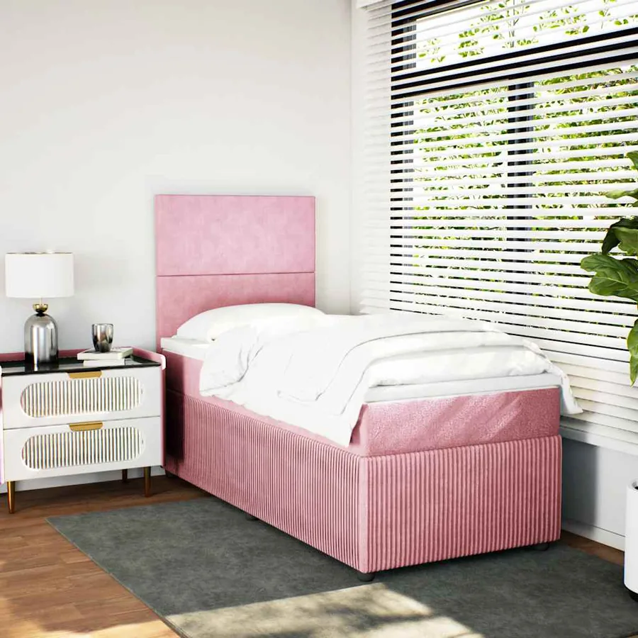 Sommier à lattes de lit et matelas Rose 80x200 cm Velours - 5