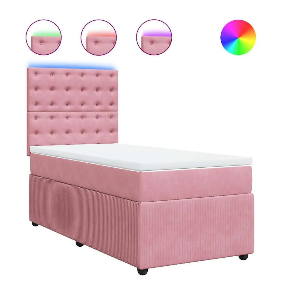 Sommier à lattes de lit et matelas Rose 80x200 cm Velours - 2