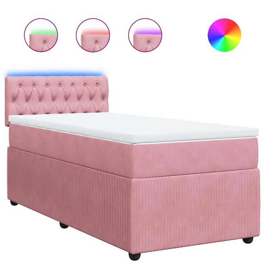 Sommier à lattes de lit et matelas Rose 80x200 cm Velours - 2