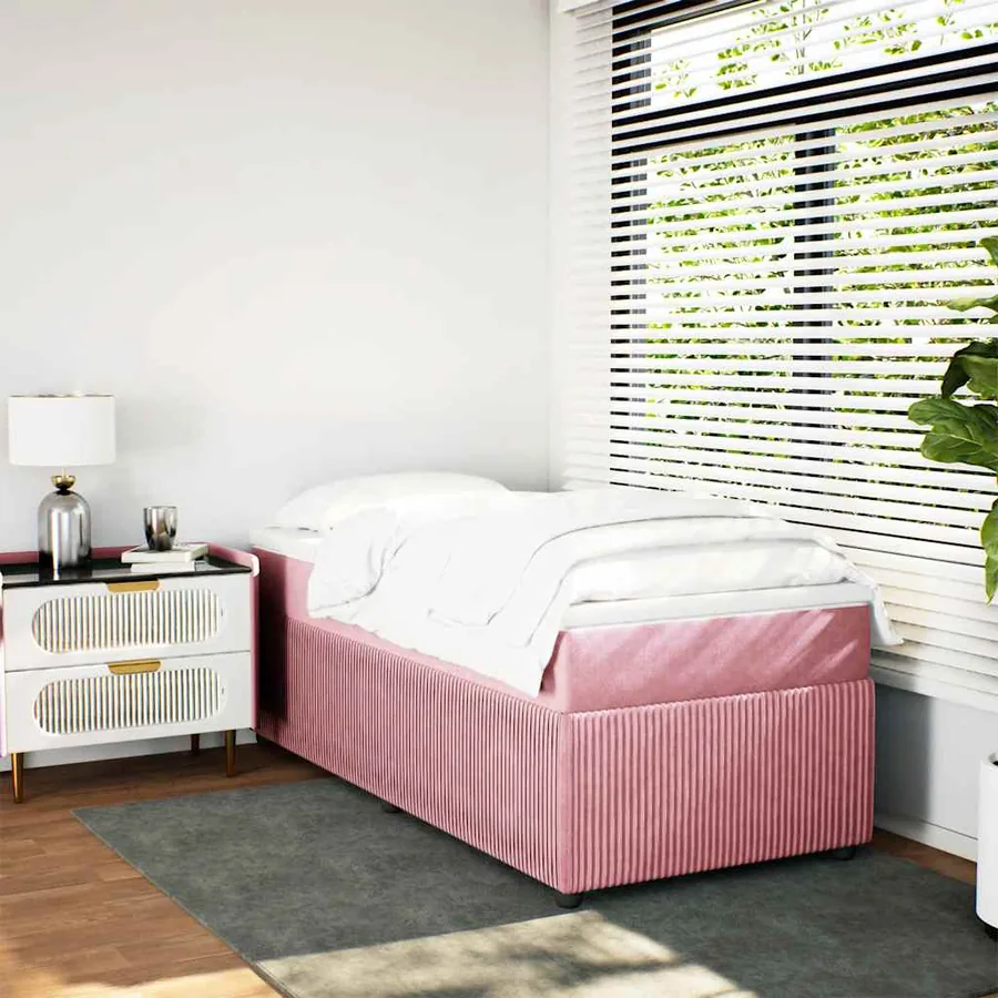 Sommier à lattes de lit et matelas Rose 80x200 cm Velours - 3