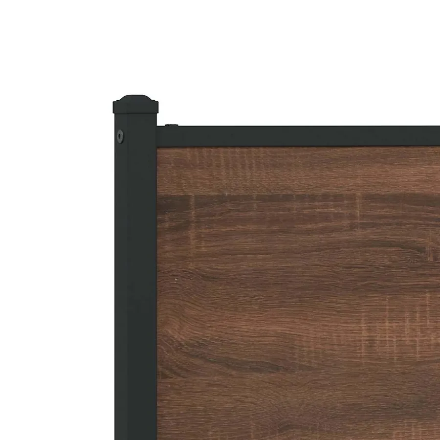 Cadre de lit en métal sans matelas chêne marron 140x200 cm - 9
