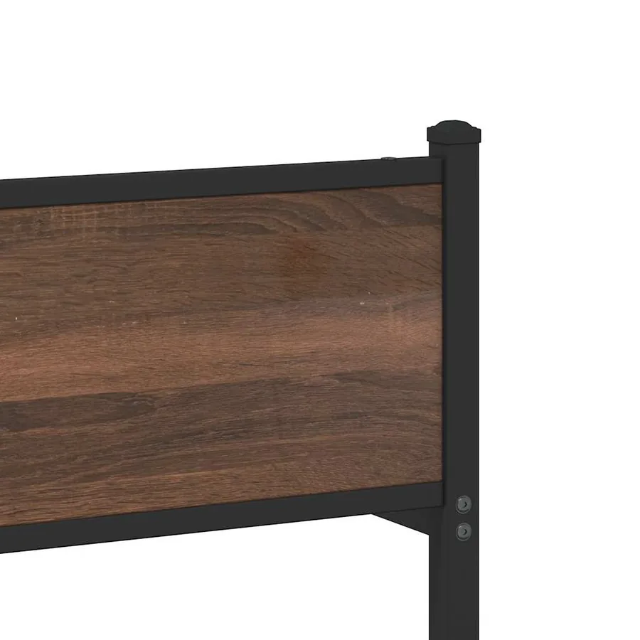 Cadre de lit en métal sans matelas chêne marron 193x203 cm - 9