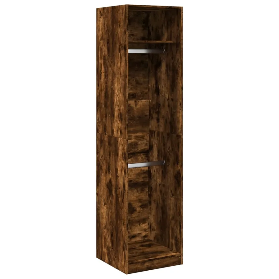 Garde-robe chêne fumé 50x50x200 cm bois d'ingénierie - 2