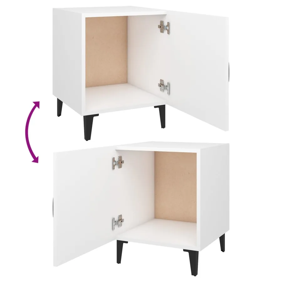 Tables de chevet 2 pcs Blanc Bois d'ingénierie - 7