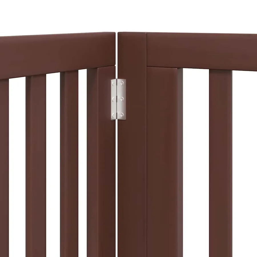 Barrière pour chien avec porte pliable 6 panneaux bois peuplier - 8