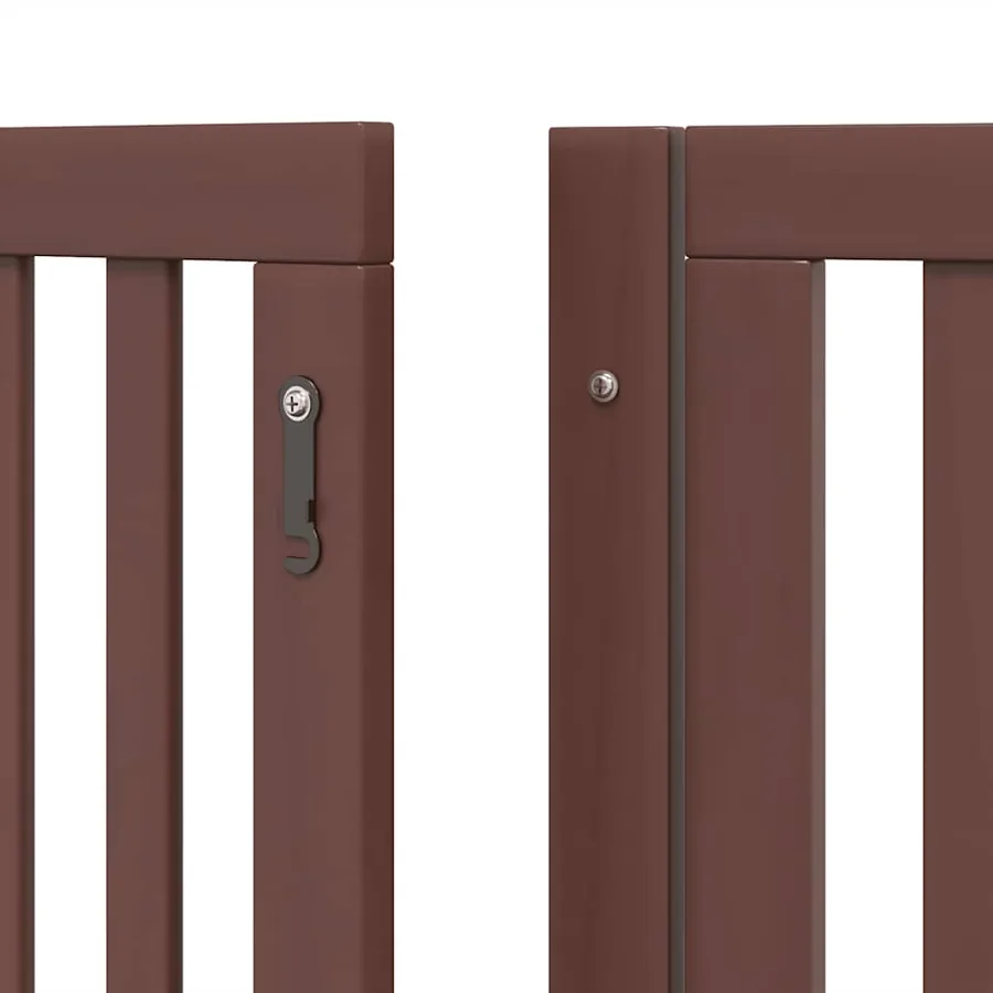 Barrière pour chien avec porte pliable 6 panneaux bois peuplier - 9
