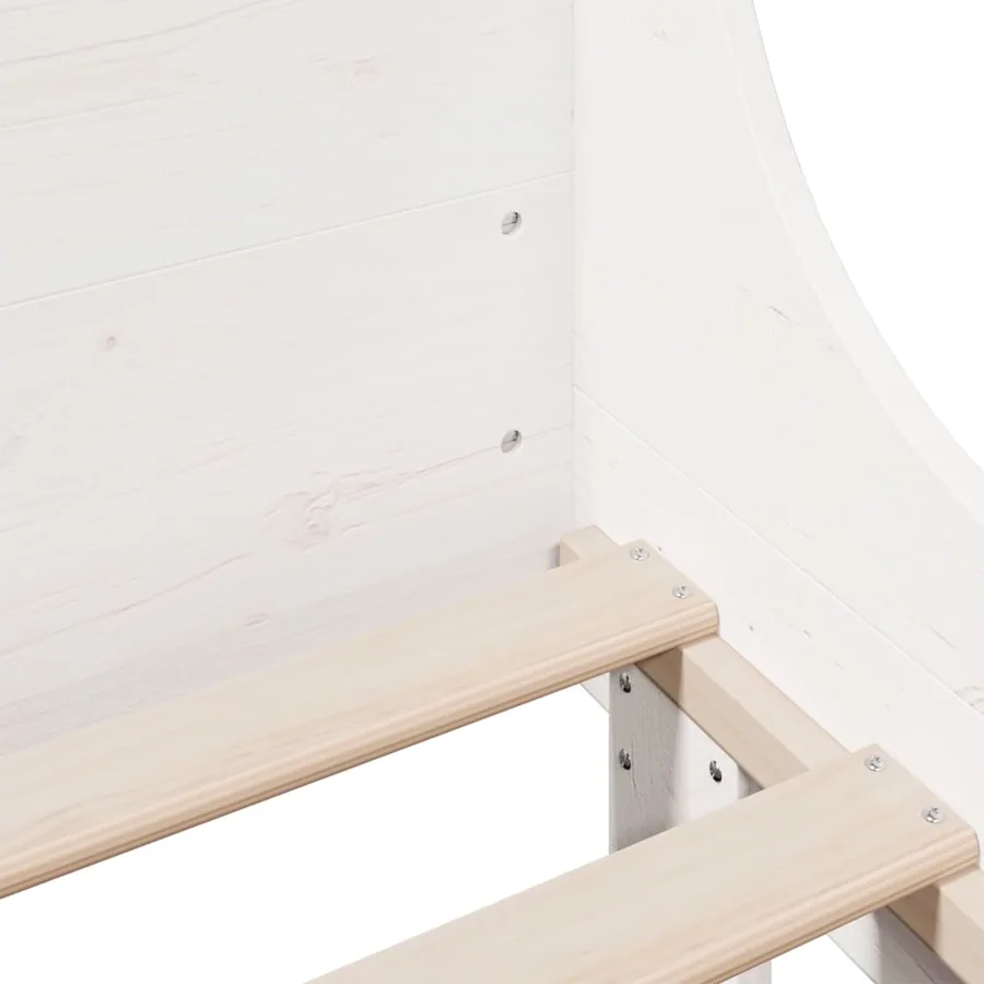 Cadre de lit sans matelas blanc 120x200 cm bois de pin massif - 7