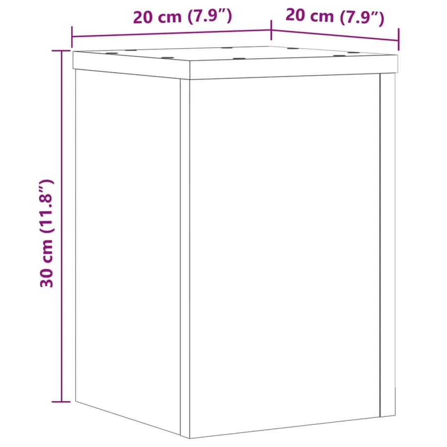 Supports pour plantes 2 pcs chêne fumé bois d'ingénierie - 10