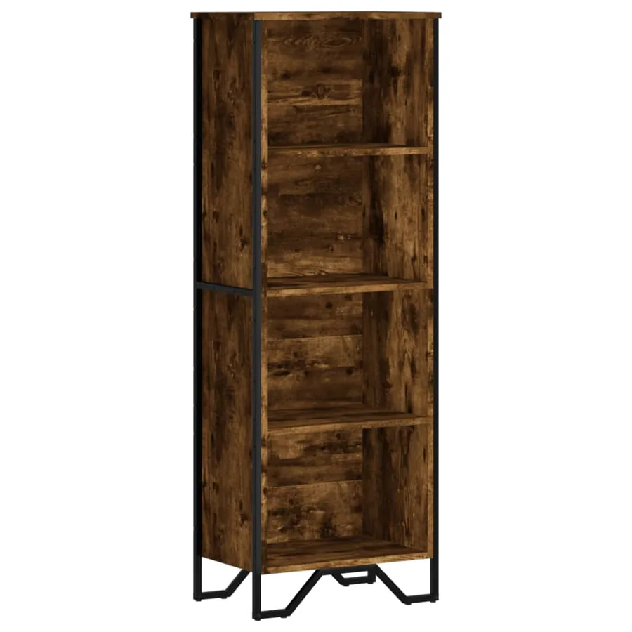 Bibliothèque chêne fumé 50x31x137,5 cm bois d'ingénierie - 2