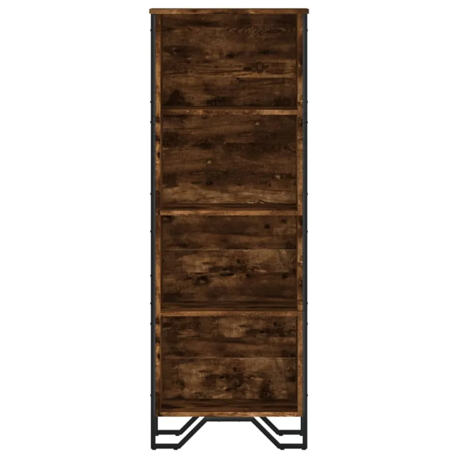 Bibliothèque chêne fumé 50x31x137,5 cm bois d'ingénierie - 4