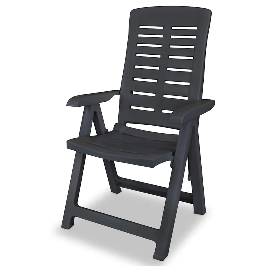 Reclining garden chairs set of 6 Plastic Anthracite - 3