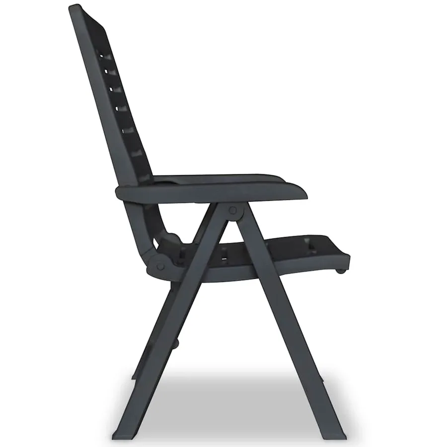 Reclining garden chairs set of 6 Plastic Anthracite - 5