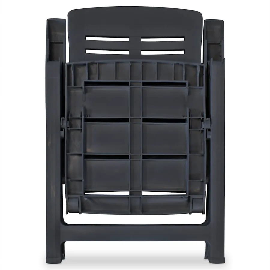 Reclining garden chairs set of 6 Plastic Anthracite - 6