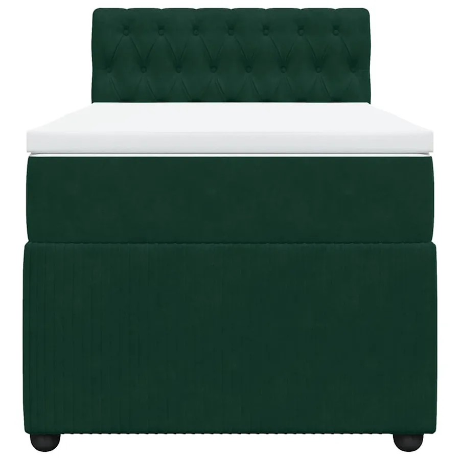 Sommier à lattes de lit et matelas Vert foncé 80x200 cm Velours - 6