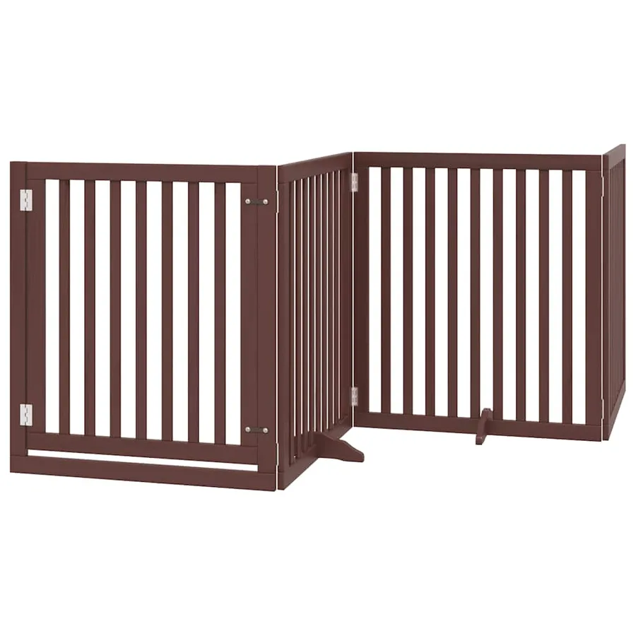 Barrière pour chien porte pliable 12 panneaux bois de peuplier - 3