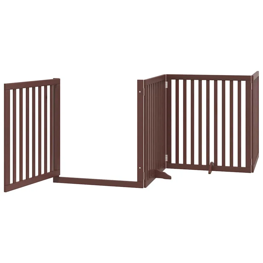 Barrière pour chien porte pliable 12 panneaux bois de peuplier - 4