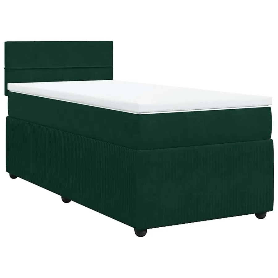 Sommier à lattes de lit et matelas Vert foncé 80x200 cm Velours - 2