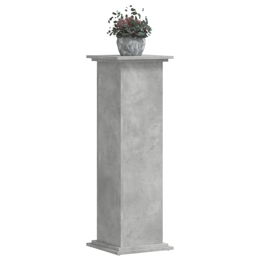 Support pour plantes gris béton 33x33x100 cm bois d'ingénierie - 7