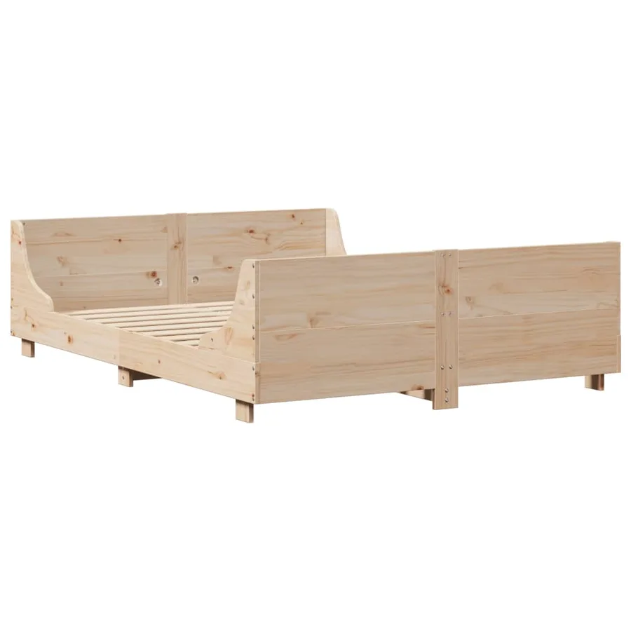 Cadre de lit sans matelas 160x200 cm bois massif de pin - 6