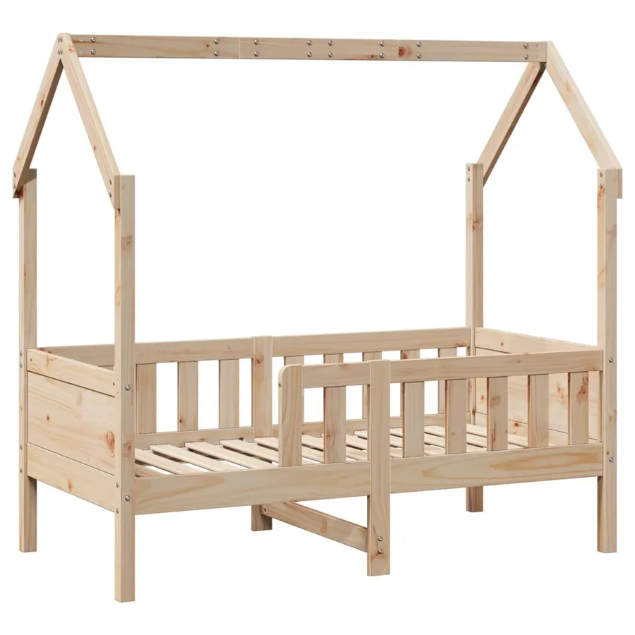Cadre de lit d'enfants forme de maison sans matelas pin - 3