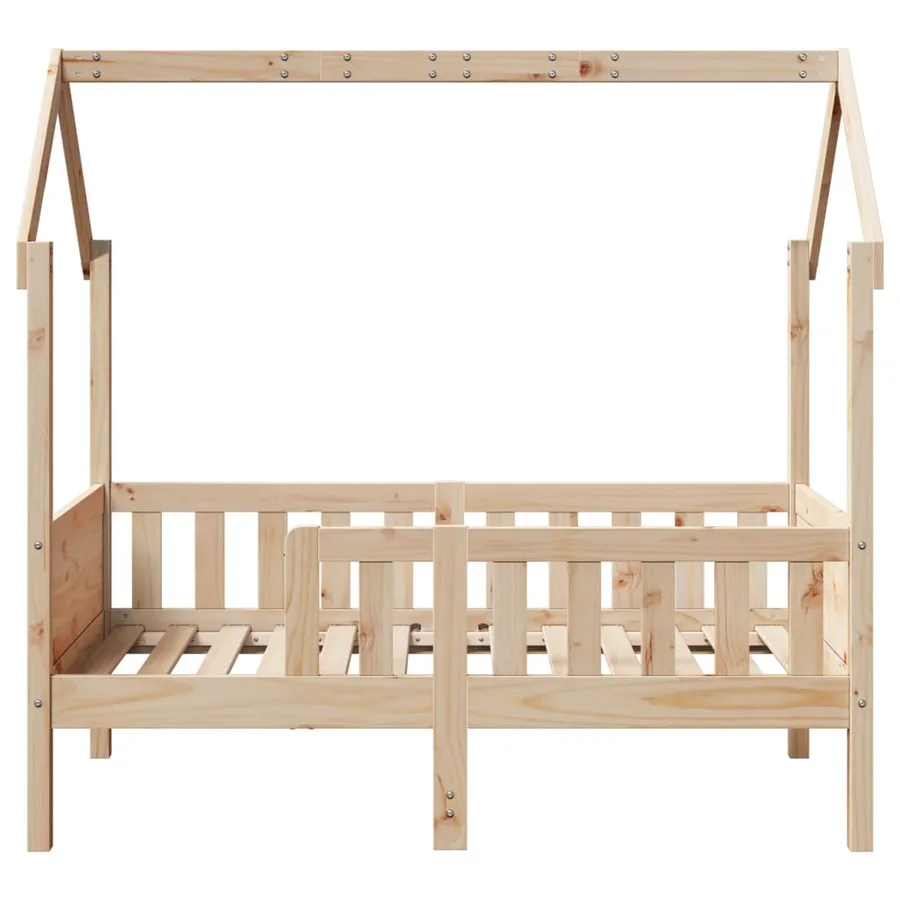 Cadre de lit d'enfants forme de maison sans matelas pin - 4