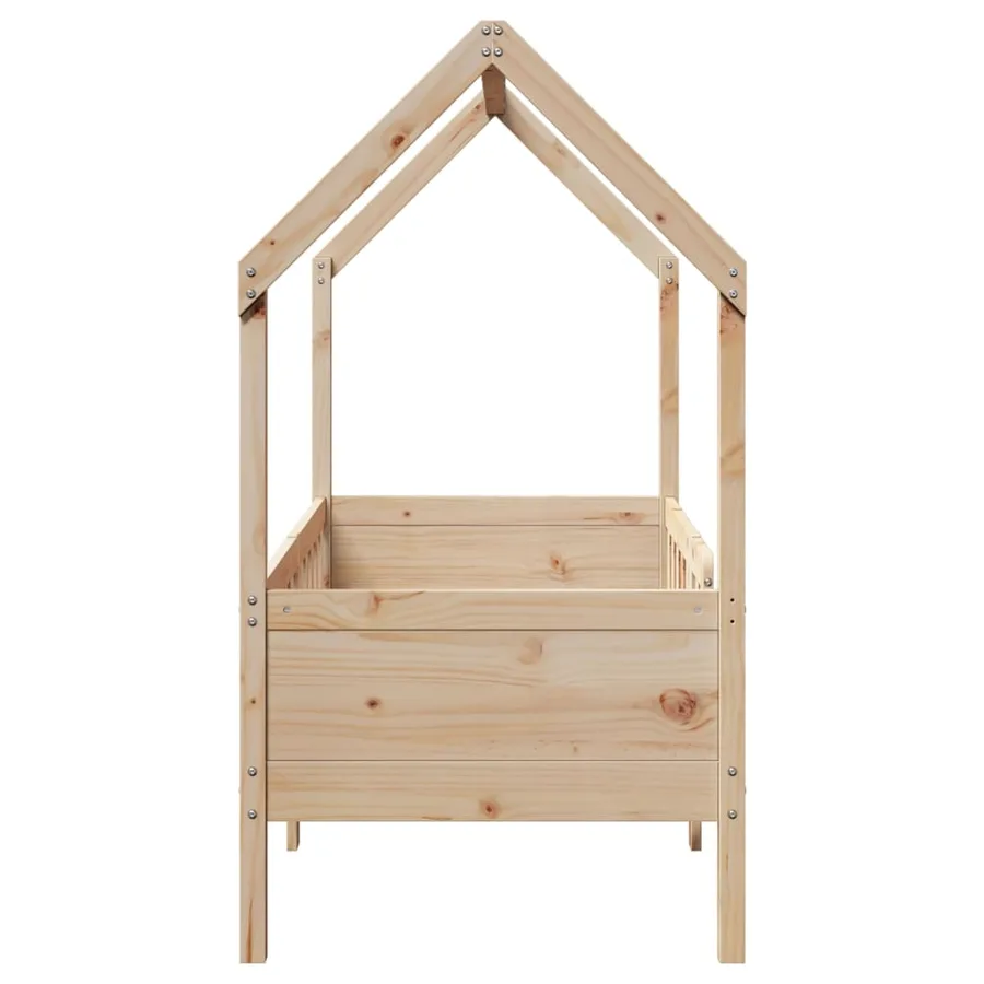 Cadre de lit d'enfants forme de maison sans matelas pin - 5