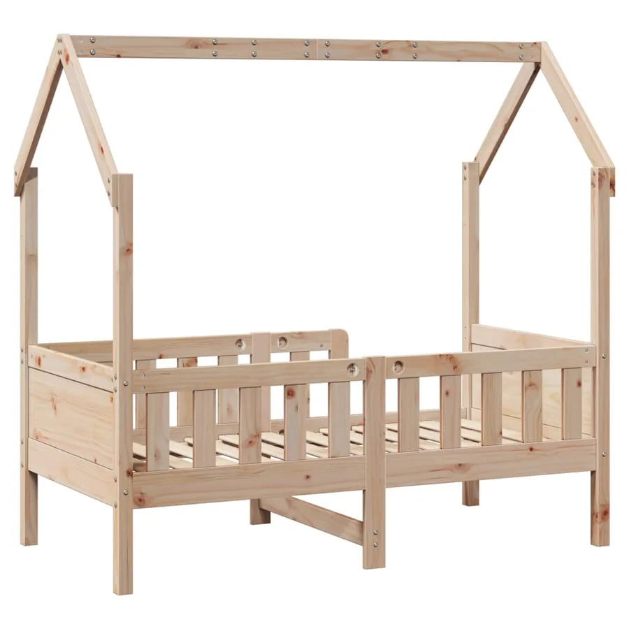 Cadre de lit d'enfants forme de maison sans matelas pin - 6