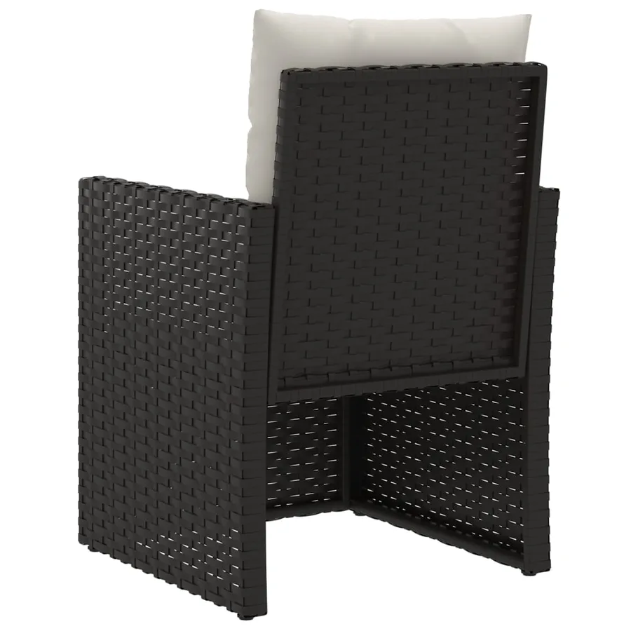 Outdoor furniture 3 pcs with cushions Poly rattan Black - 6