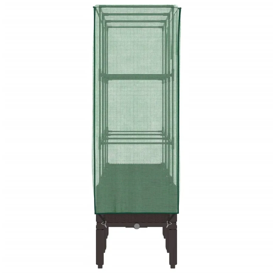Jardinière surélevée avec housse aspect rotin 120x40x140 cm - 5