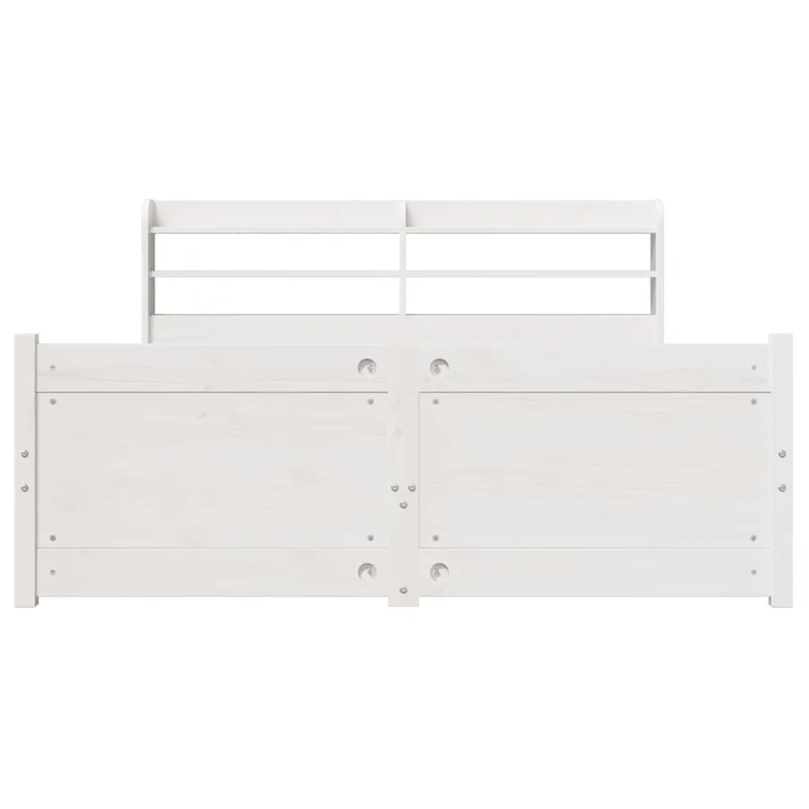 Cadre de lit avec tête de lit sans matelas blanc 140x190 cm - 4