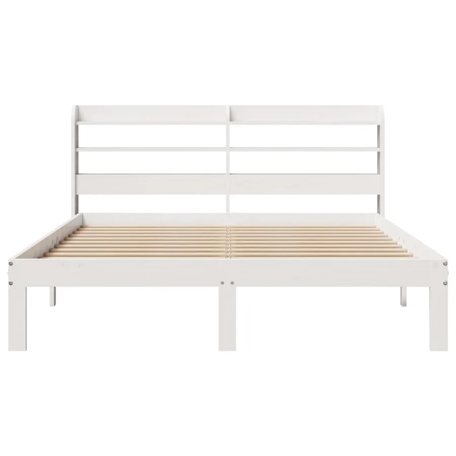 Cadre de lit avec tête de lit sans matelas blanc 140x190 cm - 4