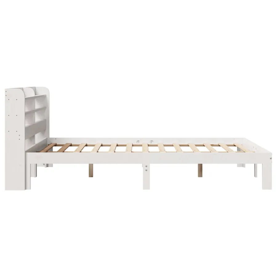 Cadre de lit avec tête de lit sans matelas blanc 140x190 cm - 5