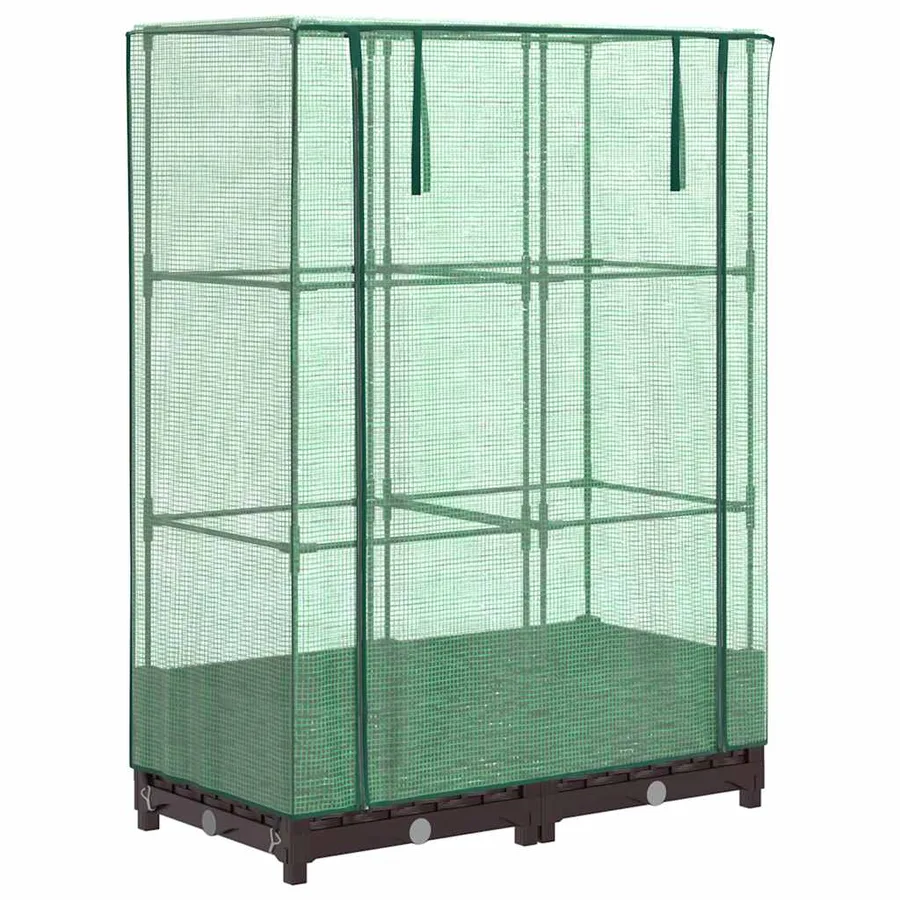 Jardinière surélevée avec housse aspect rotin 80x40x123 cm - 2