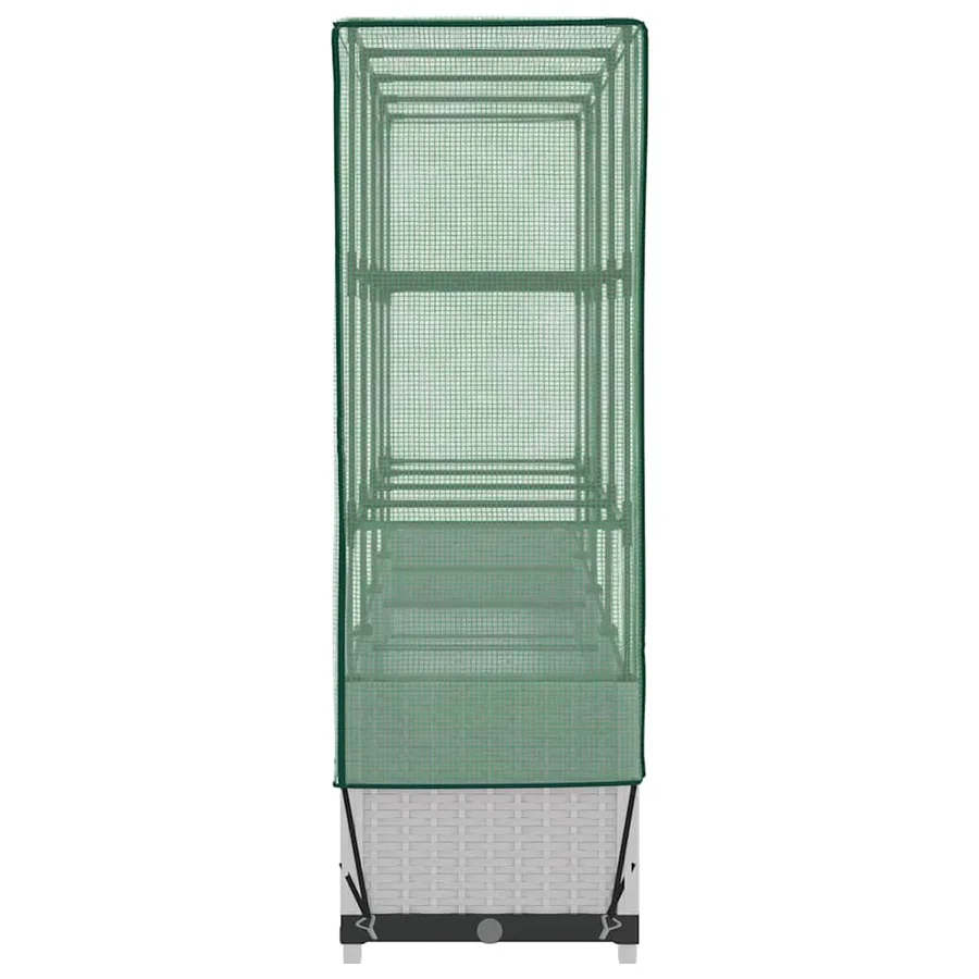 Jardinière surélevée avec housse aspect rotin 160x40x138 cm - 5