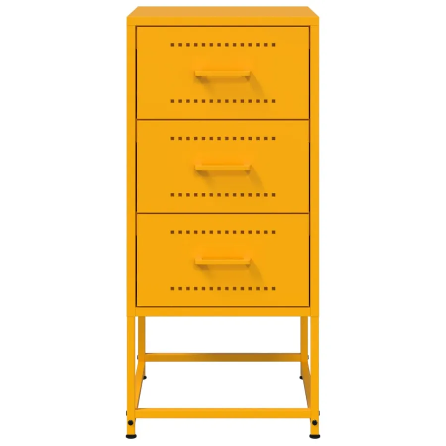 Table de chevet jaune moutarde 36x39x78 cm acier - 5