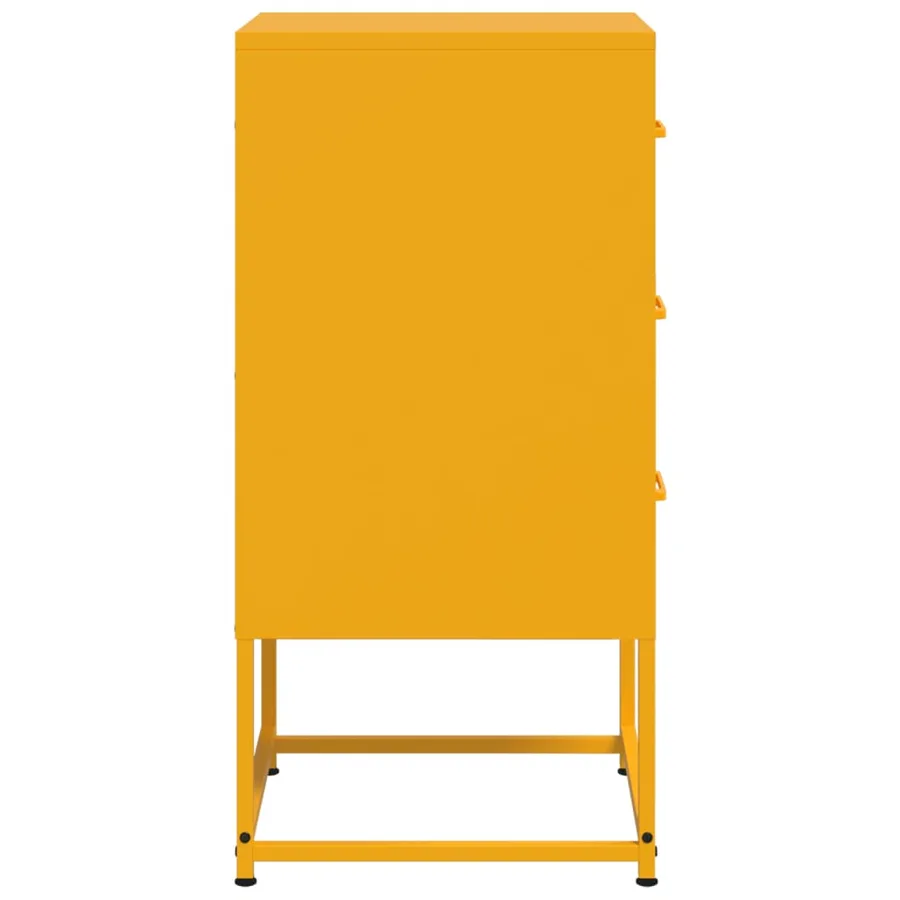 Table de chevet jaune moutarde 36x39x78 cm acier - 6