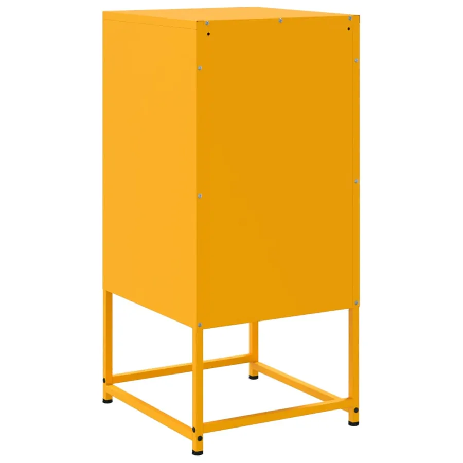 Table de chevet jaune moutarde 36x39x78 cm acier - 7