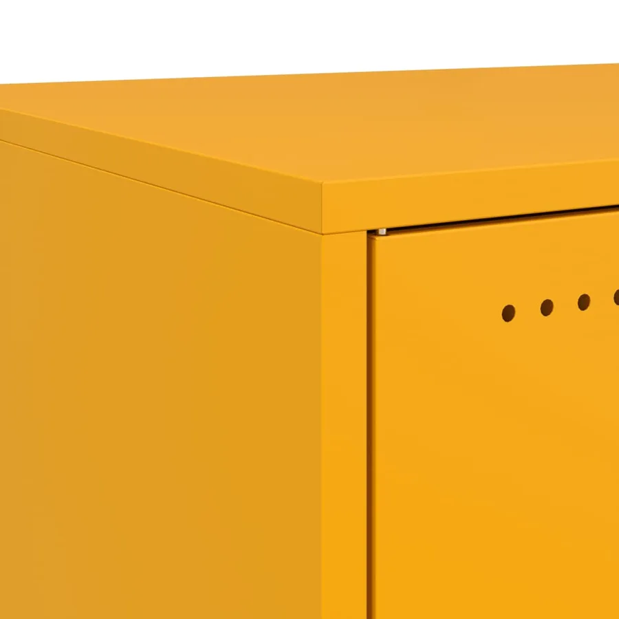 Table de chevet jaune moutarde 36x39x78 cm acier - 9