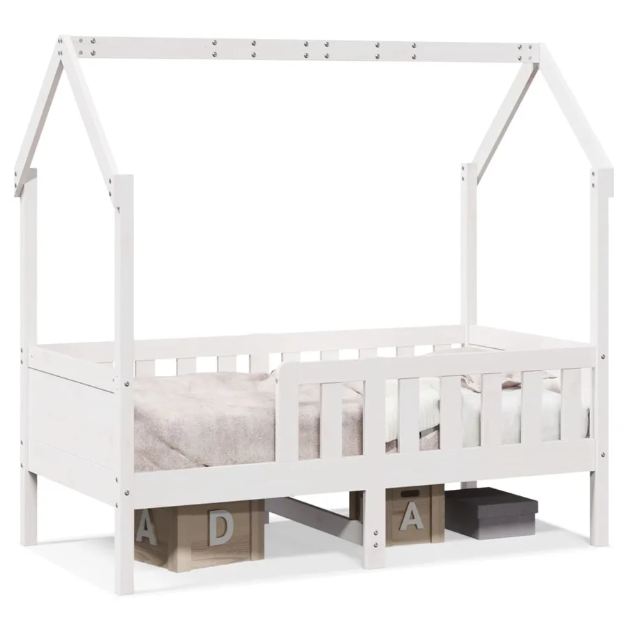 Cadre de lit d'enfants forme de maison sans matelas pin - 2
