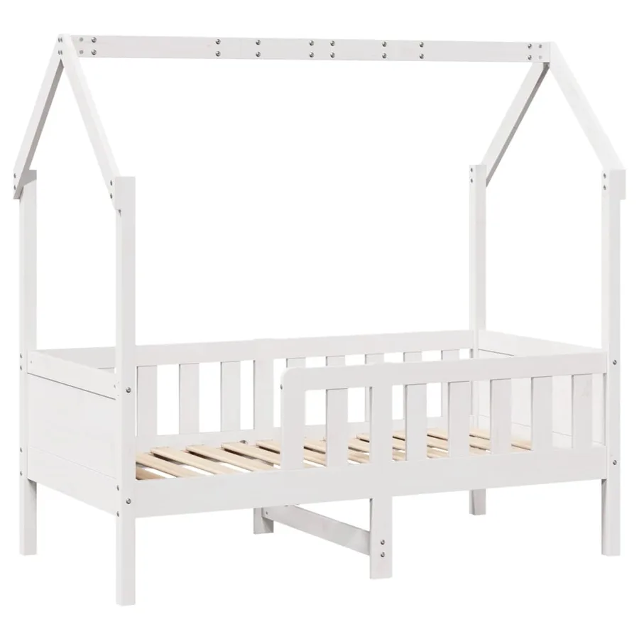 Cadre de lit d'enfants forme de maison sans matelas pin - 3