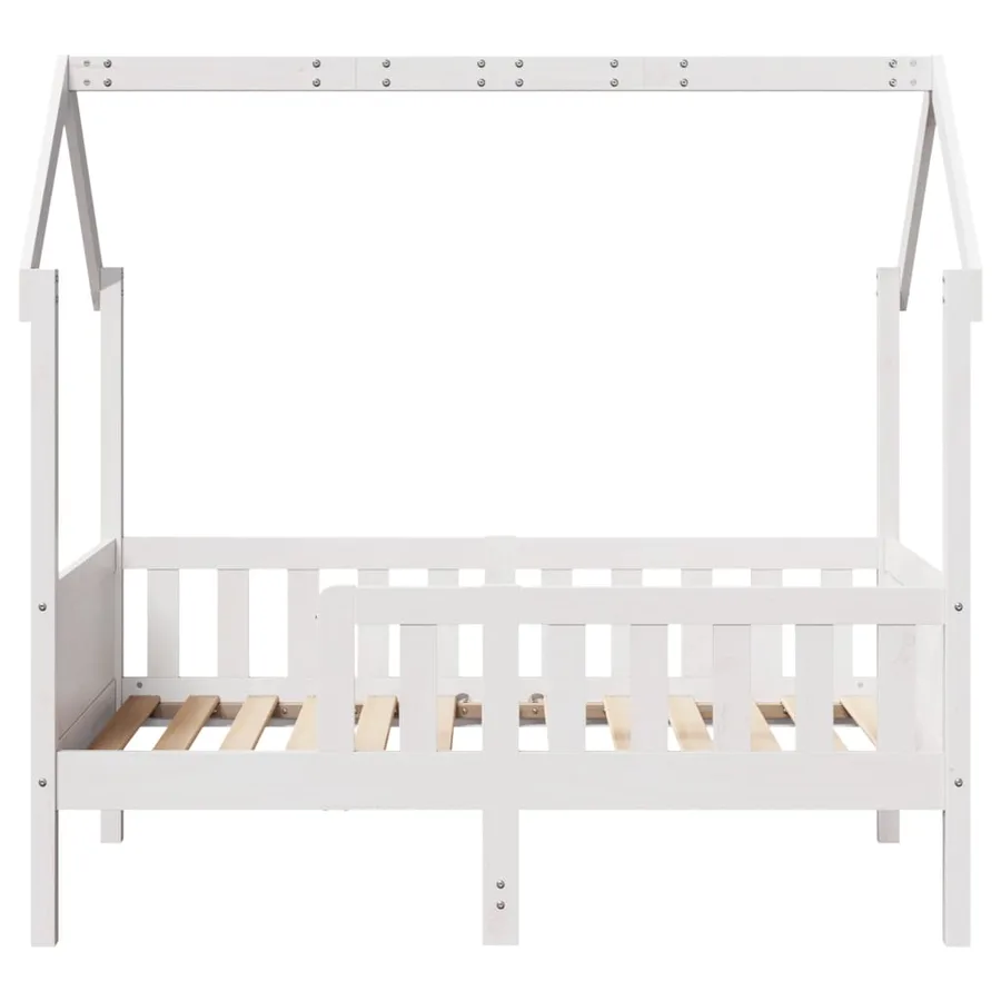 Cadre de lit d'enfants forme de maison sans matelas pin - 4