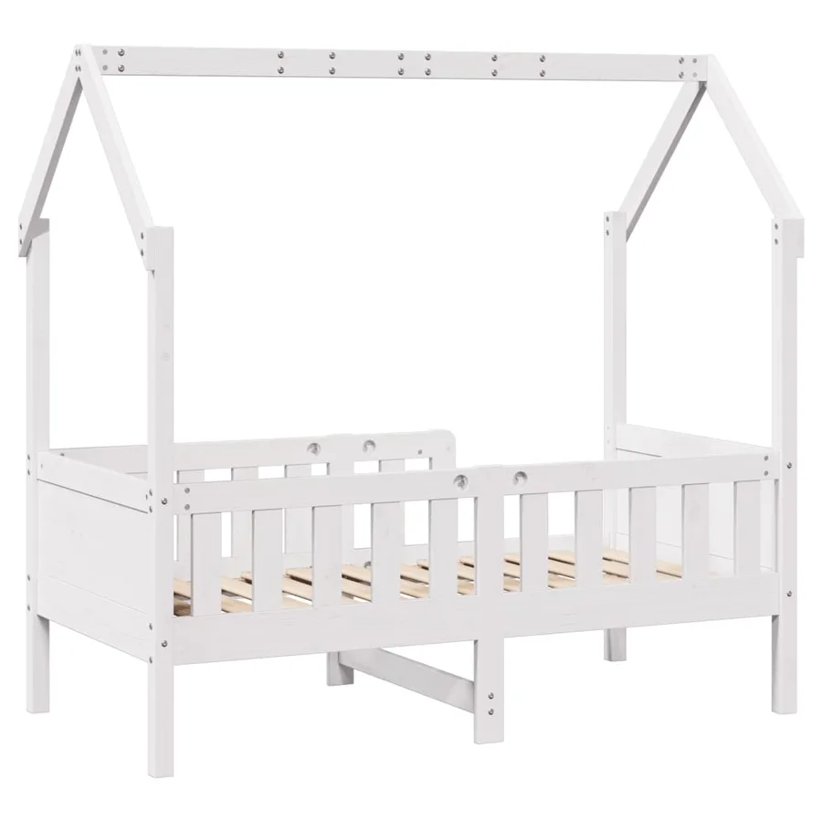 Cadre de lit d'enfants forme de maison sans matelas pin - 6